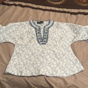 Handmade woven beaded tunic top